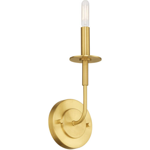 5.125 inch 1 Light Satin Brass ADA Wall Sconce with Steel base material-Lighting LumensWall Sconces