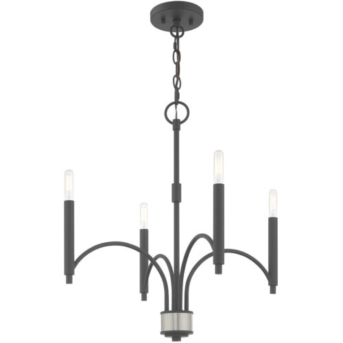 4 Light Scandinavian Gray Mini Chandelier with Steel base material-Lighting LumensChandeliers