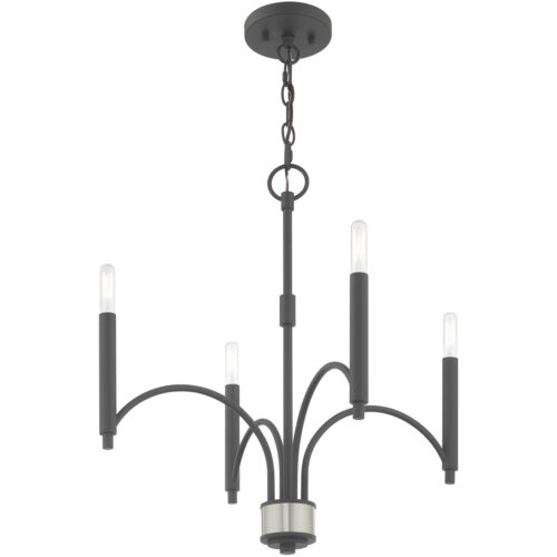 4 Light Scandinavian Gray Mini Chandelier with Steel base material-Lighting LumensChandeliers