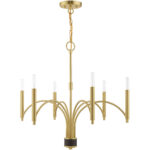 6 Light Satin Brass Chandelier with Steel base material-Lighting LumensChandeliers