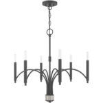 6 Light Scandinavian Gray Chandelier with Steel base material-Lighting LumensChandeliers