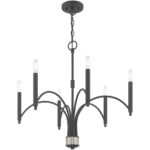 6 Light Scandinavian Gray Chandelier with Steel base material-Lighting LumensChandeliers