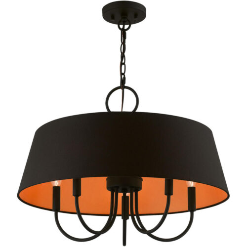 51355-04 5 Light Black Pendant Chandelier-Lighting LumensChandeliers