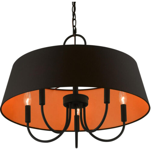 51355-04 5 Light Black Pendant Chandelier-Lighting LumensChandeliers