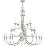 20 Light Brushed Nickel Foyer Chandelier with Steel base material-Lighting LumensChandeliers