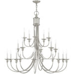 20 Light Brushed Nickel Foyer Chandelier with Steel base material-Lighting LumensChandeliers