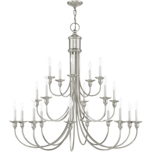 20 Light Brushed Nickel Foyer Chandelier with Steel base material-Lighting LumensChandeliers