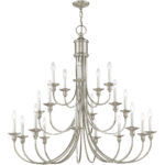 20 Light Brushed Nickel Foyer Chandelier with Steel base material-Lighting LumensChandeliers