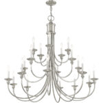 20 Light Brushed Nickel Foyer Chandelier with Steel base material-Lighting LumensChandeliers