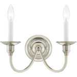 13 inch 2 Light Polished Nickel Wall Sconce with Steel base material-Lighting LumensWall Sconces