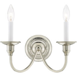 13 inch 2 Light Polished Nickel Wall Sconce with Steel base material-Lighting LumensWall Sconces