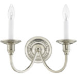 13 inch 2 Light Polished Nickel Wall Sconce with Steel base material-Lighting LumensWall Sconces