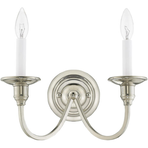 13 inch 2 Light Polished Nickel Wall Sconce with Steel base material-Lighting LumensWall Sconces