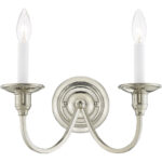 13 inch 2 Light Polished Nickel Wall Sconce with Steel base material-Lighting LumensWall Sconces