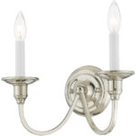 13 inch 2 Light Polished Nickel Wall Sconce with Steel base material-Lighting LumensWall Sconces