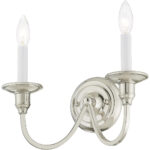 13 inch 2 Light Polished Nickel Wall Sconce with Steel base material-Lighting LumensWall Sconces