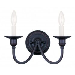 13 inch 2 Light Olde Bronze Wall Sconce with Steel base material-Lighting LumensWall Sconces