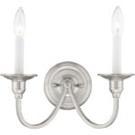 13 inch 2 Light Brushed Nickel Wall Sconce with Steel base material-Lighting LumensWall Sconces