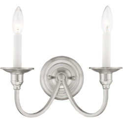 13 inch 2 Light Brushed Nickel Wall Sconce with Steel base material-Lighting LumensWall Sconces