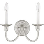 13 inch 2 Light Brushed Nickel Wall Sconce with Steel base material-Lighting LumensWall Sconces