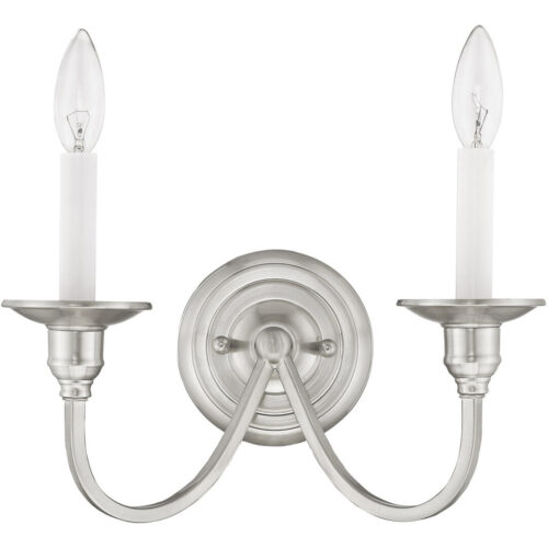 13 inch 2 Light Brushed Nickel Wall Sconce with Steel base material-Lighting LumensWall Sconces