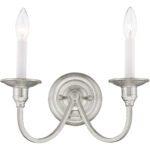 13 inch 2 Light Brushed Nickel Wall Sconce with Steel base material-Lighting LumensWall Sconces