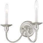 13 inch 2 Light Brushed Nickel Wall Sconce with Steel base material-Lighting LumensWall Sconces