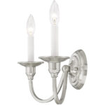 13 inch 2 Light Brushed Nickel Wall Sconce with Steel base material-Lighting LumensWall Sconces