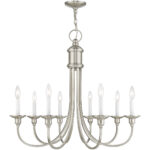 8 Light Brushed Nickel Chandelier with Steel base material-Lighting LumensChandeliers