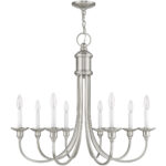 8 Light Brushed Nickel Chandelier with Steel base material-Lighting LumensChandeliers