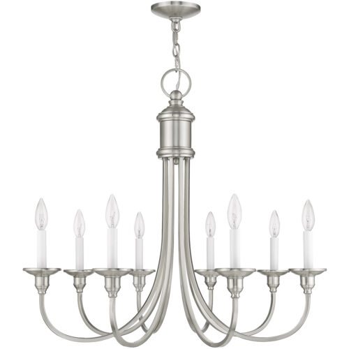 8 Light Brushed Nickel Chandelier with Steel base material-Lighting LumensChandeliers