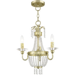 3 Light WG Mini Chandelier/Ceiling Light fixture with Clear Crystals Shade-Lighting LumensChandeliers