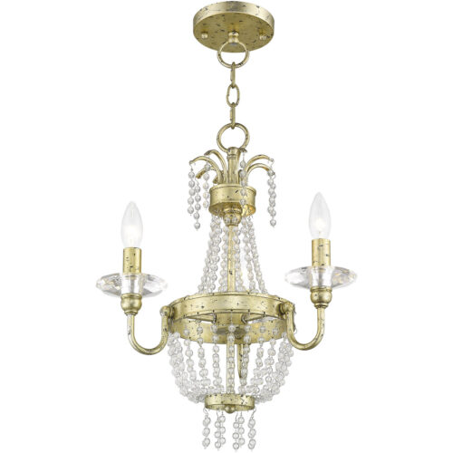 3 Light WG Mini Chandelier/Ceiling Light fixture with Clear Crystals Shade-Lighting LumensChandeliers