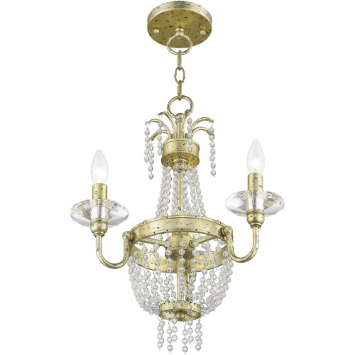 3 Light WG Mini Chandelier/Ceiling Light fixture with Clear Crystals Shade-Lighting LumensChandeliers