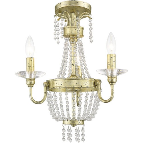 3 Light WG Mini Chandelier/Ceiling Light fixture with Clear Crystals Shade-Lighting LumensChandeliers