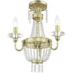 3 Light WG Mini Chandelier/Ceiling Light fixture with Clear Crystals Shade-Lighting LumensChandeliers