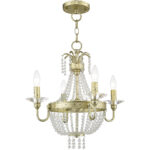 4 Light WG Mini Chandelier/Ceiling Light fixture with Clear Crystals Shade-Lighting LumensChandeliers