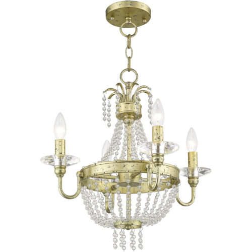 4 Light WG Mini Chandelier/Ceiling Light fixture with Clear Crystals Shade-Lighting LumensChandeliers