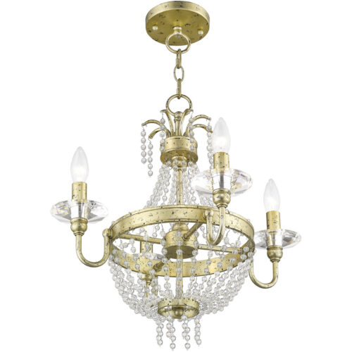 4 Light WG Mini Chandelier/Ceiling Light fixture with Clear Crystals Shade-Lighting LumensChandeliers