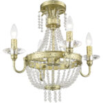 4 Light WG Mini Chandelier/Ceiling Light fixture with Clear Crystals Shade-Lighting LumensChandeliers