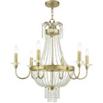 6 Light Winter Gold Chandelier with Clear Crystals Shade-Lighting LumensChandeliers