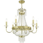 6 Light Winter Gold Chandelier with Clear Crystals Shade-Lighting LumensChandeliers