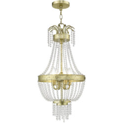 4 Light Winter Gold Mini Pendant light Hanging Light Fixture with Clear Crystals Shade-Lighting LumensPendant Lights