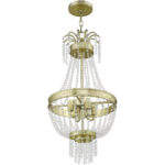 4 Light Winter Gold Mini Pendant light Hanging Light Fixture with Clear Crystals Shade-Lighting LumensPendant Lights