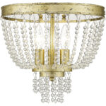 3 Light Winter Gold Ceiling Light fixture with Steel base material-Lighting LumensFlush Mount Ceiling Lights