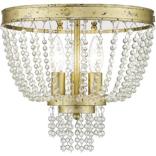 3 Light Winter Gold Ceiling Light fixture with Steel base material-Lighting LumensFlush Mount Ceiling Lights