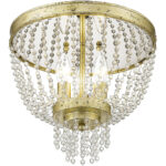 3 Light Winter Gold Ceiling Light fixture with Steel base material-Lighting LumensFlush Mount Ceiling Lights