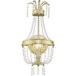 7.5 inch 1 Light Winter Gold Wall Sconce with Clear Crystals Shade-Lighting LumensWall Sconces