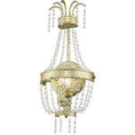 7.5 inch 1 Light Winter Gold Wall Sconce with Clear Crystals Shade-Lighting LumensWall Sconces