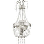 7.5 inch 1 Light Brushed Nickel Wall Sconce with Clear Crystals Shade-Lighting LumensWall Sconces